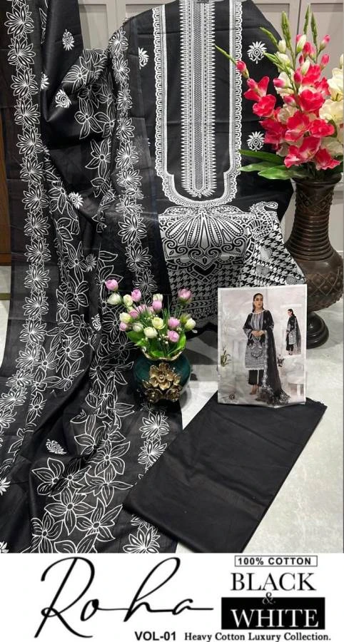 Keval Roha Black And White Vol-1 Kurti Pant With Dupatta